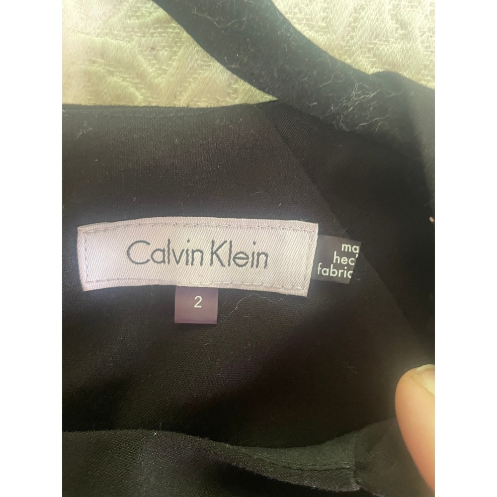 Calvin Klein Black Sheath Dress Gold Button Accents M7DB7937 Size 2 - Picture 4 of 9
